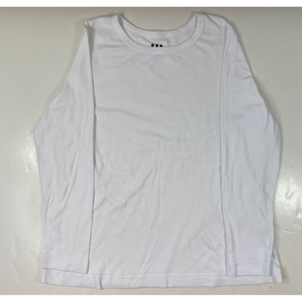 Three Dots Womens White Long Sleeve Lightweight Henley Top Size 1X